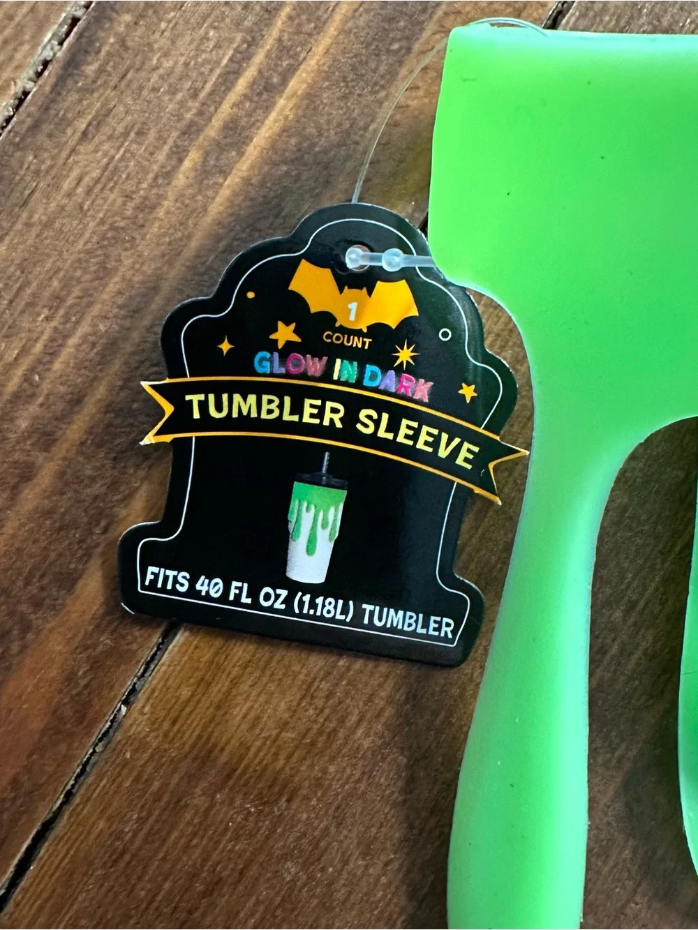 Target Halloween glow in the dark green slime tumbler sleeve and 5 straw toppers